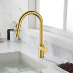 Chrome Pull-Down Kitchen Faucet – Dual-Function Brass Spray – KFB1051CH