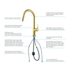 Chrome Pull-Down Kitchen Faucet – Dual-Function Brass Spray – KFB1051CH