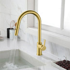 Chrome Pull-Down Kitchen Faucet – Dual-Function Brass Spray – KFB1051CH