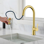 Chrome Pull-Down Kitchen Faucet – Dual-Function Brass Spray – KFB1051CH