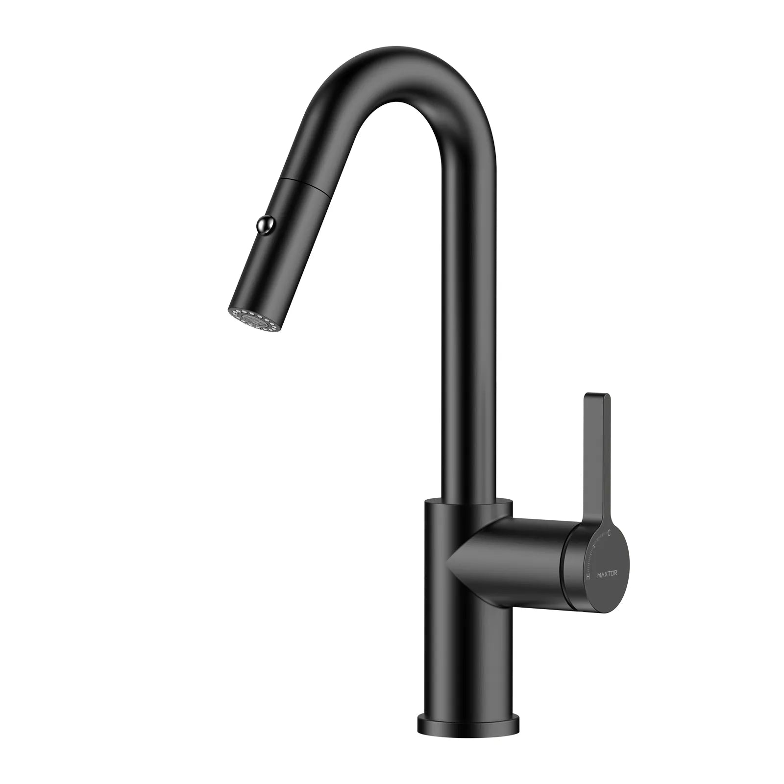 Matte White Pull-Down Kitchen Faucet – Dual-Function Brass Spray – KFB1051BMW Matte Black