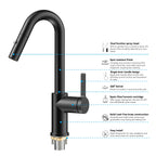 Matte White Pull-Down Kitchen Faucet – Dual-Function Brass Spray – KFB1051BMW