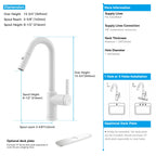 Matte White Pull-Down Kitchen Faucet – Dual-Function Brass Spray – KFB1051BMW