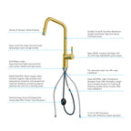 Pull-Down Kitchen Faucet with Dual-Function Brass Spray Head-KFB1051C