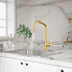 Pull-Down Kitchen Faucet with Dual-Function Brass Spray Head-KFB1051C