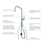 Pull-Down Kitchen Faucet with Dual-Function Brass Spray Head-KFB1051C