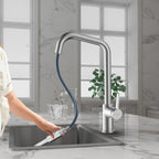 Pull-Down Kitchen Faucet with Dual-Function Brass Spray Head-KFB1051C