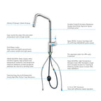Pull-Down Kitchen Faucet with Dual-Function Brass Spray Head-KFB1051C