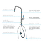 Pull-Down Kitchen Faucet with Dual-Function Brass Spray Head-KFB1051C