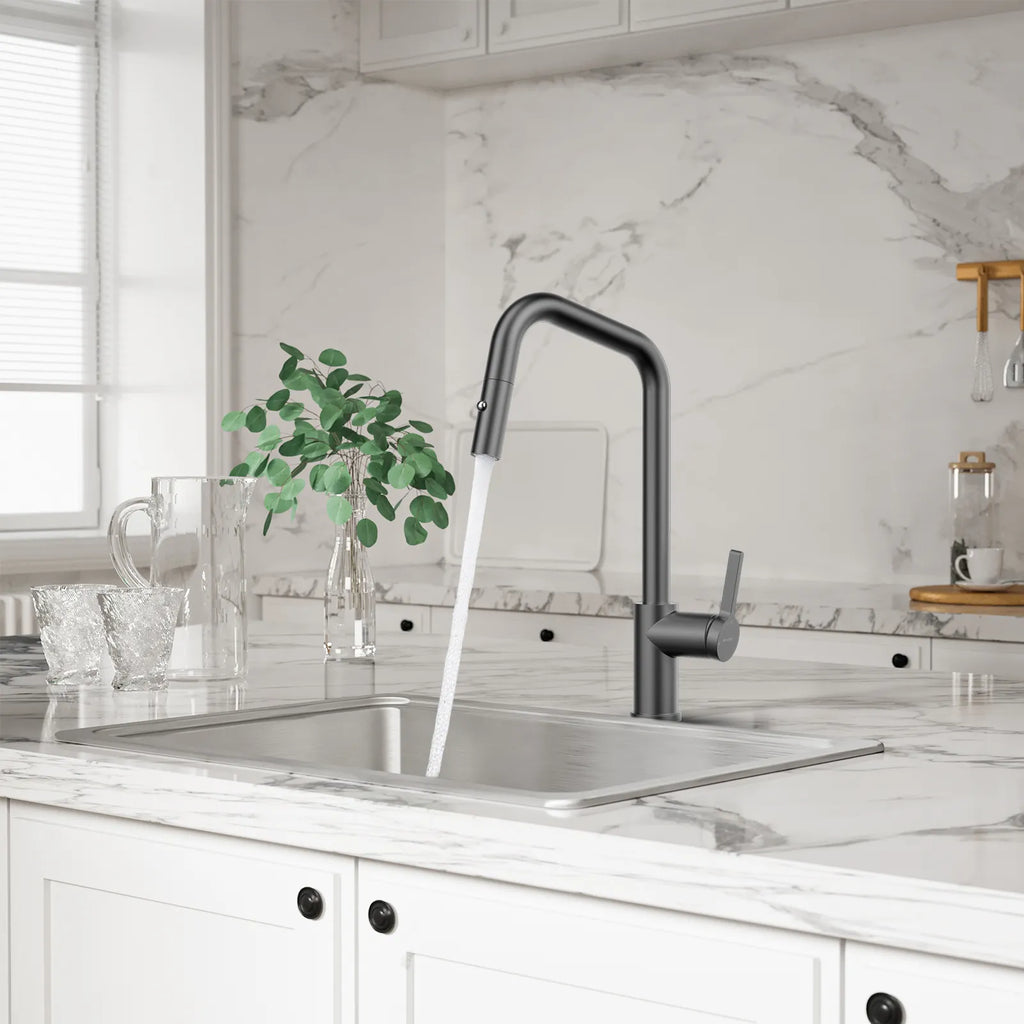 Pull-Down Kitchen Faucet with Dual-Function Brass Spray Head-KFB1051C
