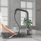 Pull-Down Kitchen Faucet with Dual-Function Brass Spray Head-KFB1051C
