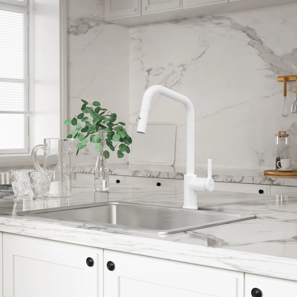 Pull-Down Kitchen Faucet with Dual-Function Brass Spray Head-KFB1051C