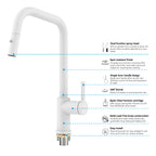 Pull-Down Kitchen Faucet with Dual-Function Brass Spray Head-KFB1051C