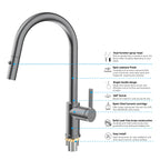 Chrome Pull-Down Kitchen Faucet – Dual-Function Brass Spray – KFB1051CH