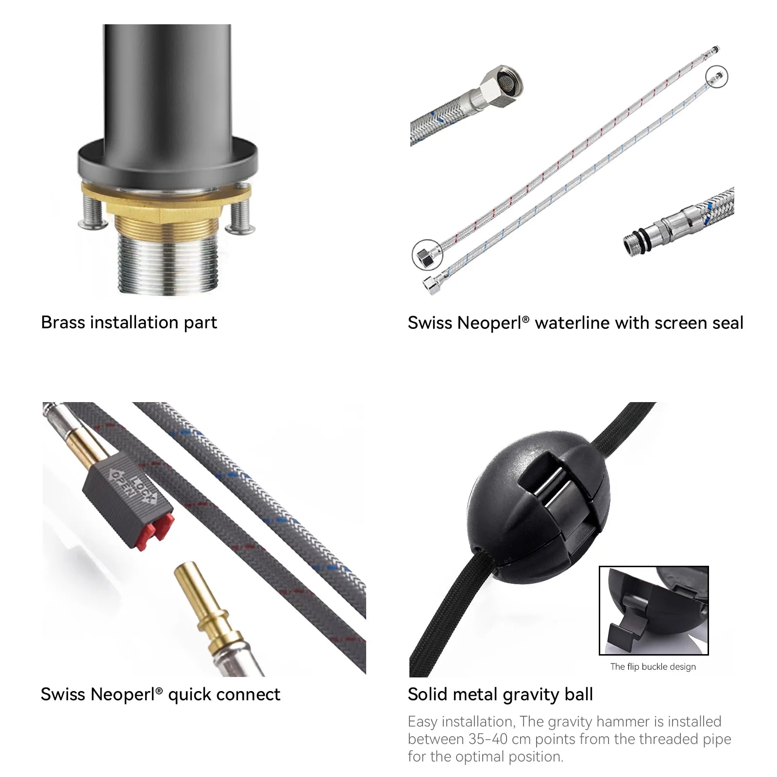 Chrome Pull-Down Kitchen Faucet – Dual-Function Brass Spray – KFB1051CH