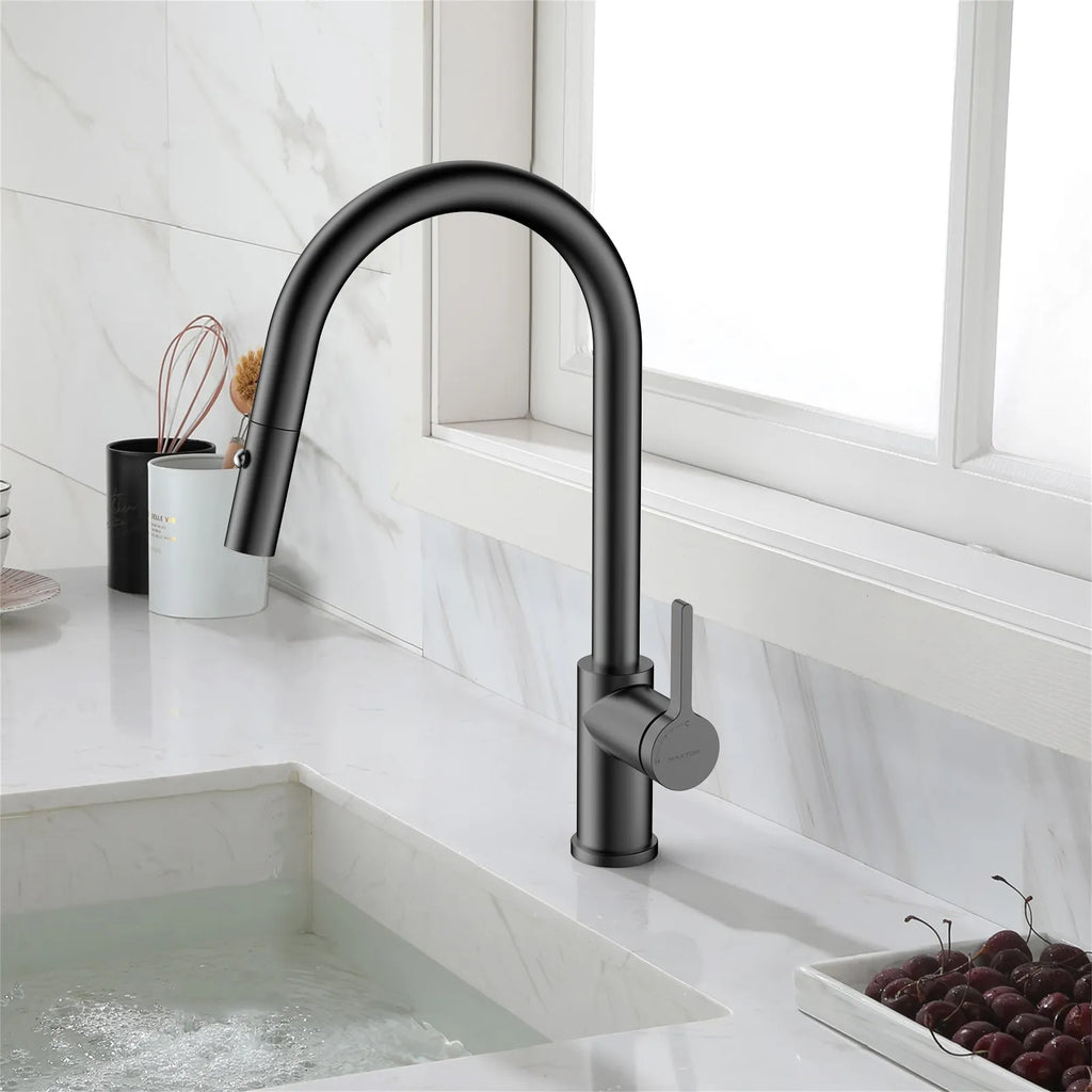 Chrome Pull-Down Kitchen Faucet – Dual-Function Brass Spray – KFB1051CH