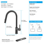 Chrome Pull-Down Kitchen Faucet – Dual-Function Brass Spray – KFB1051CH