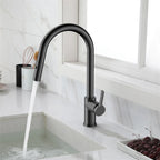 Chrome Pull-Down Kitchen Faucet – Dual-Function Brass Spray – KFB1051CH