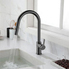 Chrome Pull-Down Kitchen Faucet – Dual-Function Brass Spray – KFB1051CH