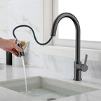 Chrome Pull-Down Kitchen Faucet – Dual-Function Brass Spray – KFB1051CH