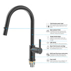 Chrome Pull-Down Kitchen Faucet – Dual-Function Brass Spray – KFB1051CH