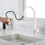 Chrome Pull-Down Kitchen Faucet – Dual-Function Brass Spray – KFB1051CH