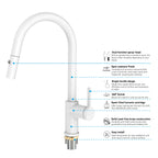 Chrome Pull-Down Kitchen Faucet – Dual-Function Brass Spray – KFB1051CH