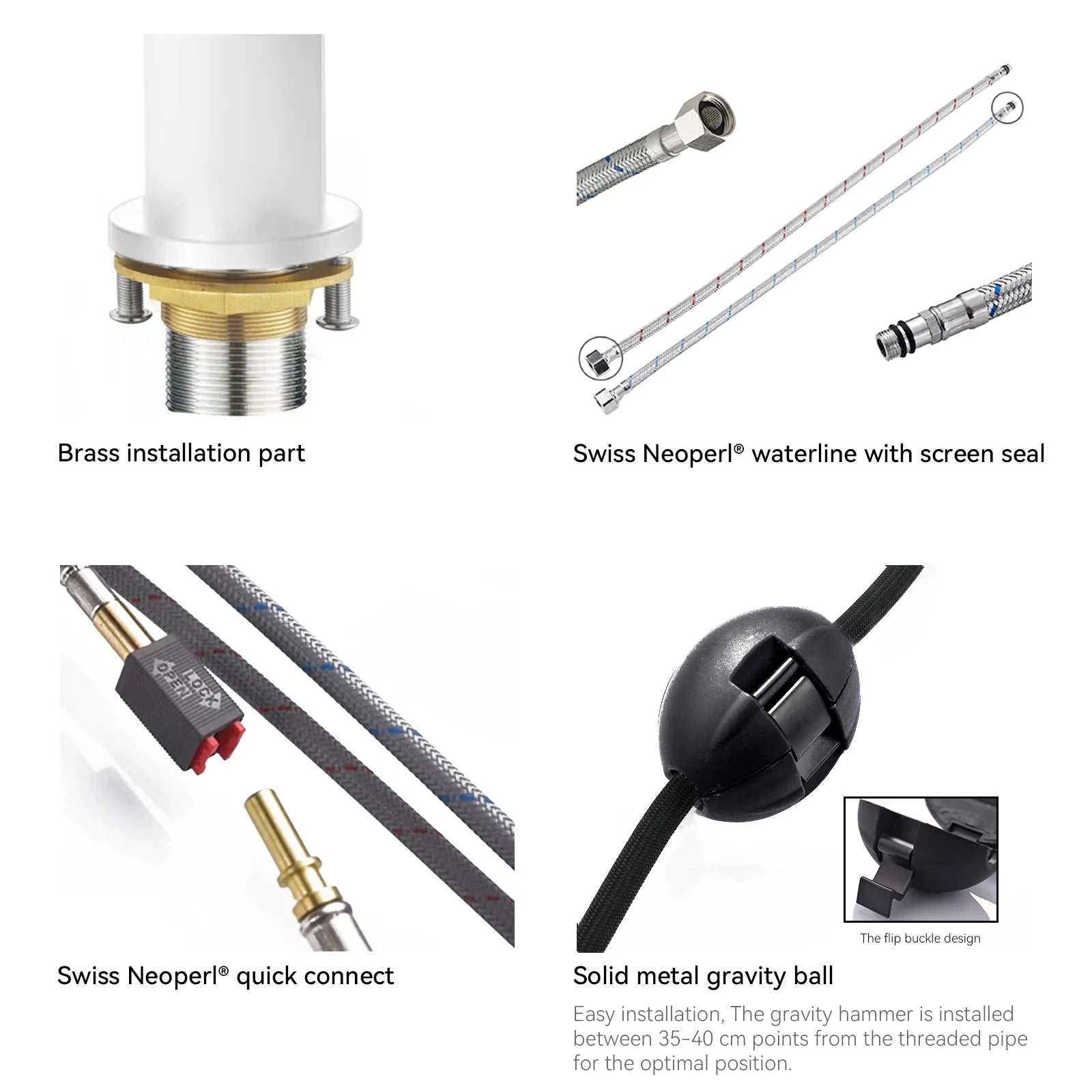 Chrome Pull-Down Kitchen Faucet – Dual-Function Brass Spray – KFB1051CH