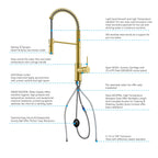 Commercial Style Pull-Down Kitchen Faucet – Dual-Function Spring Spray – KFB1053