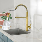 Commercial Style Pull-Down Kitchen Faucet – Dual-Function Spring Spray – KFB1053