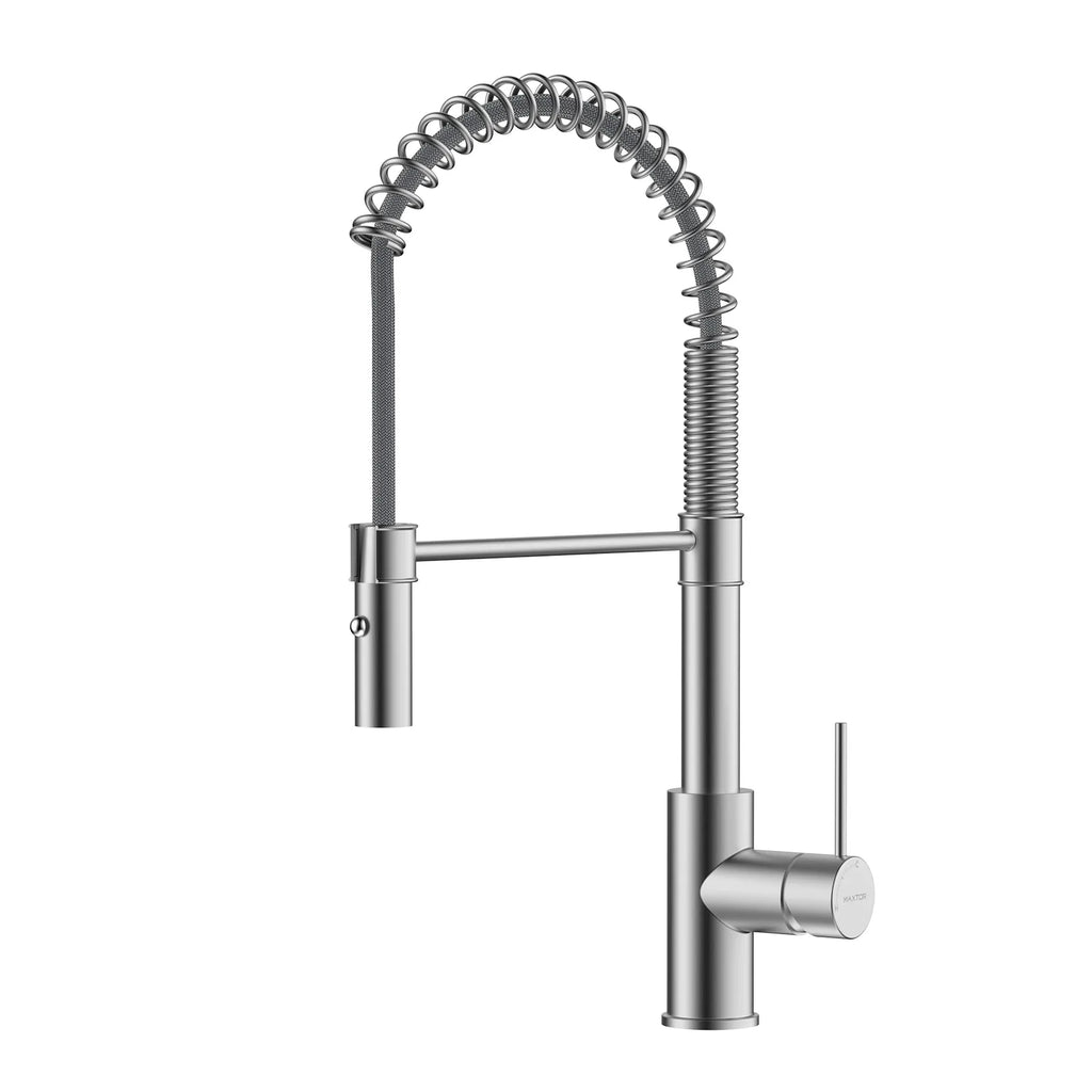 Commercial Style Pull-Down Kitchen Faucet – Dual-Function Spring Spray – KFB1053 Brushed Nickel