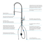 Commercial Style Pull-Down Kitchen Faucet – Dual-Function Spring Spray – KFB1053