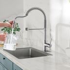 Commercial Style Pull-Down Kitchen Faucet – Dual-Function Spring Spray – KFB1053