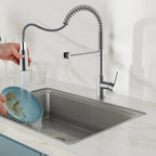 Commercial Style Pull-Down Kitchen Faucet – Dual-Function Spring Spray – KFB1053