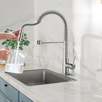 Commercial Style Pull-Down Kitchen Faucet – Dual-Function Spring Spray – KFB1053