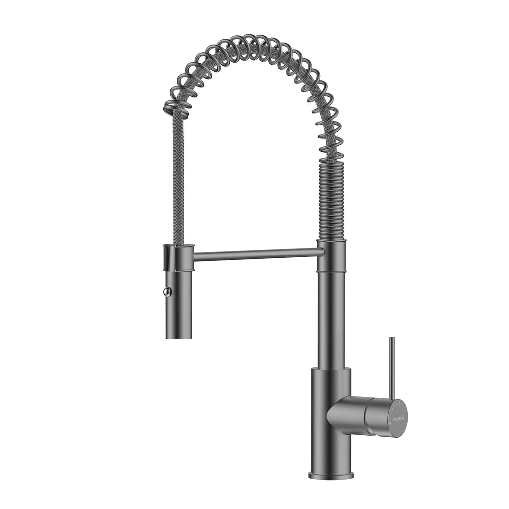 Commercial Style Pull-Down Kitchen Faucet – Dual-Function Spring Spray – KFB1053 Brushed Gun Metal