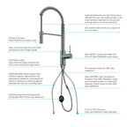 Commercial Style Pull-Down Kitchen Faucet – Dual-Function Spring Spray – KFB1053