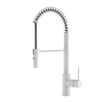 Commercial Style Pull-Down Kitchen Faucet – Dual-Function Spring Spray – KFB1053 Matte White