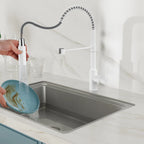 Commercial Style Pull-Down Kitchen Faucet – Dual-Function Spring Spray – KFB1053