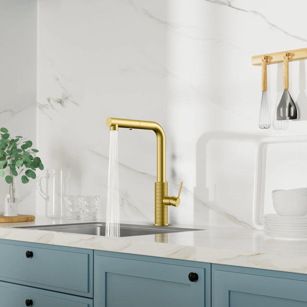 Knurled Pull-Out Kitchen Faucet – Dual-Function Spray – KFB1058A