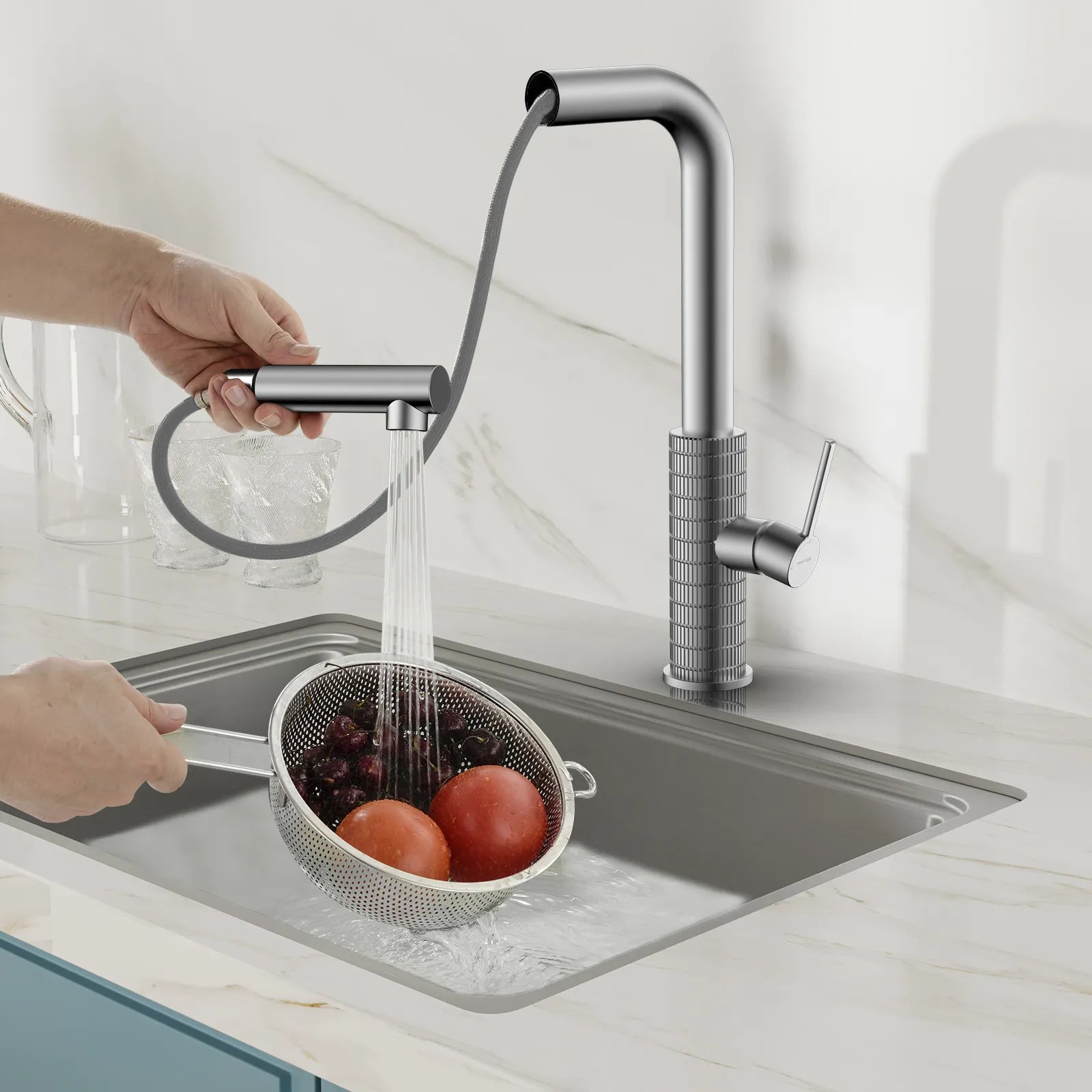Knurled Pull-Out Kitchen Faucet – Dual-Function Spray – KFB1058A