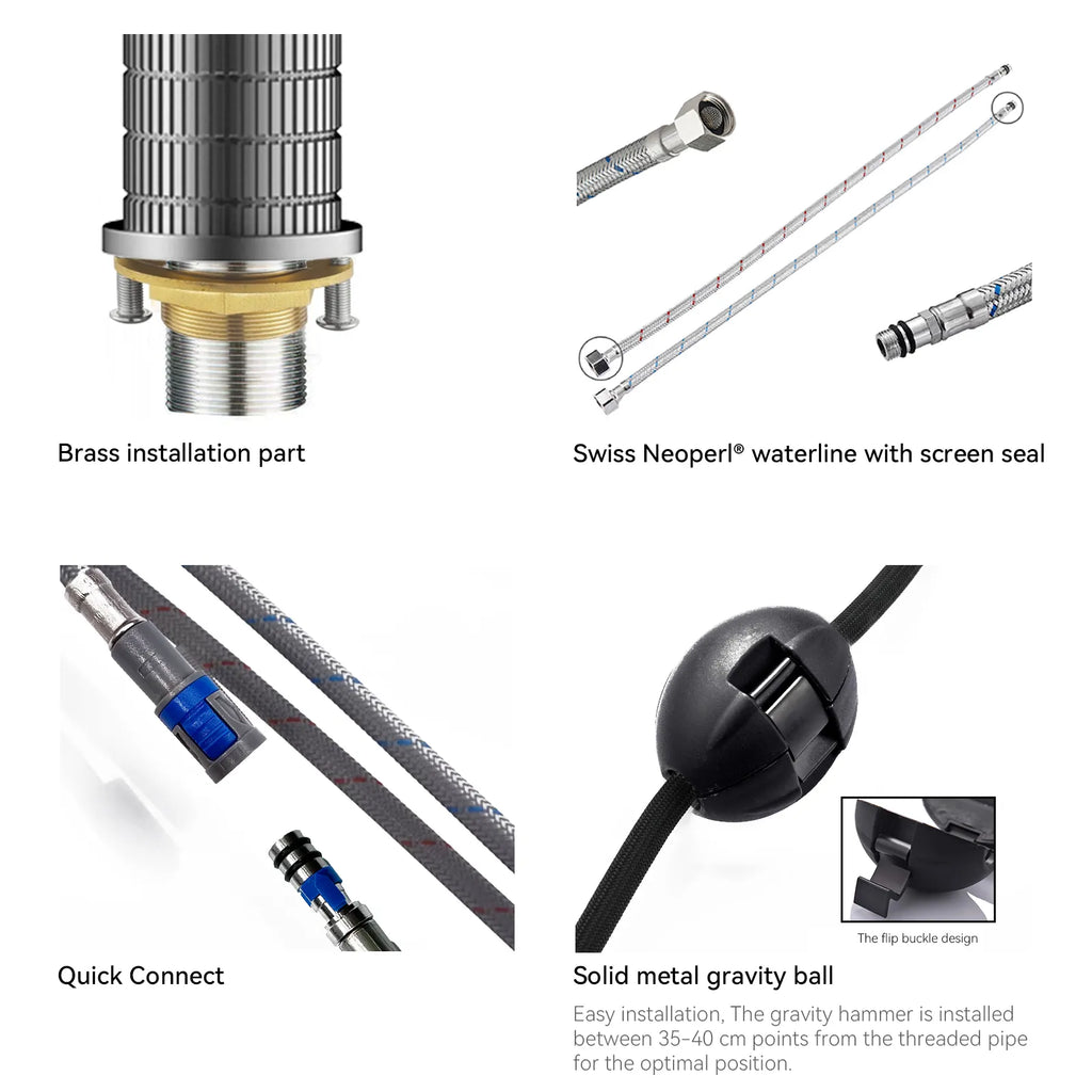 Knurled Pull-Out Kitchen Faucet – Dual-Function Spray – KFB1058A