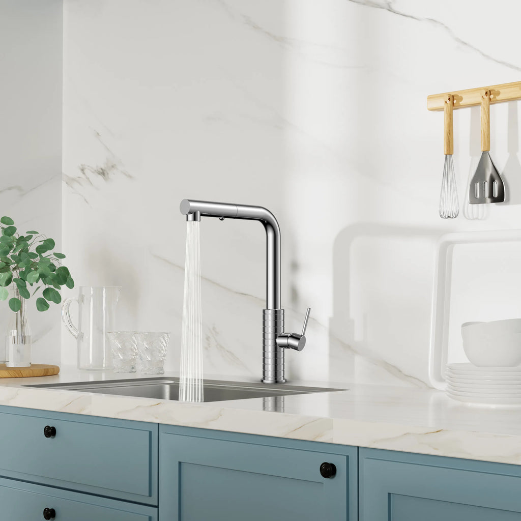 Knurled Pull-Out Kitchen Faucet – Dual-Function Spray – KFB1058A