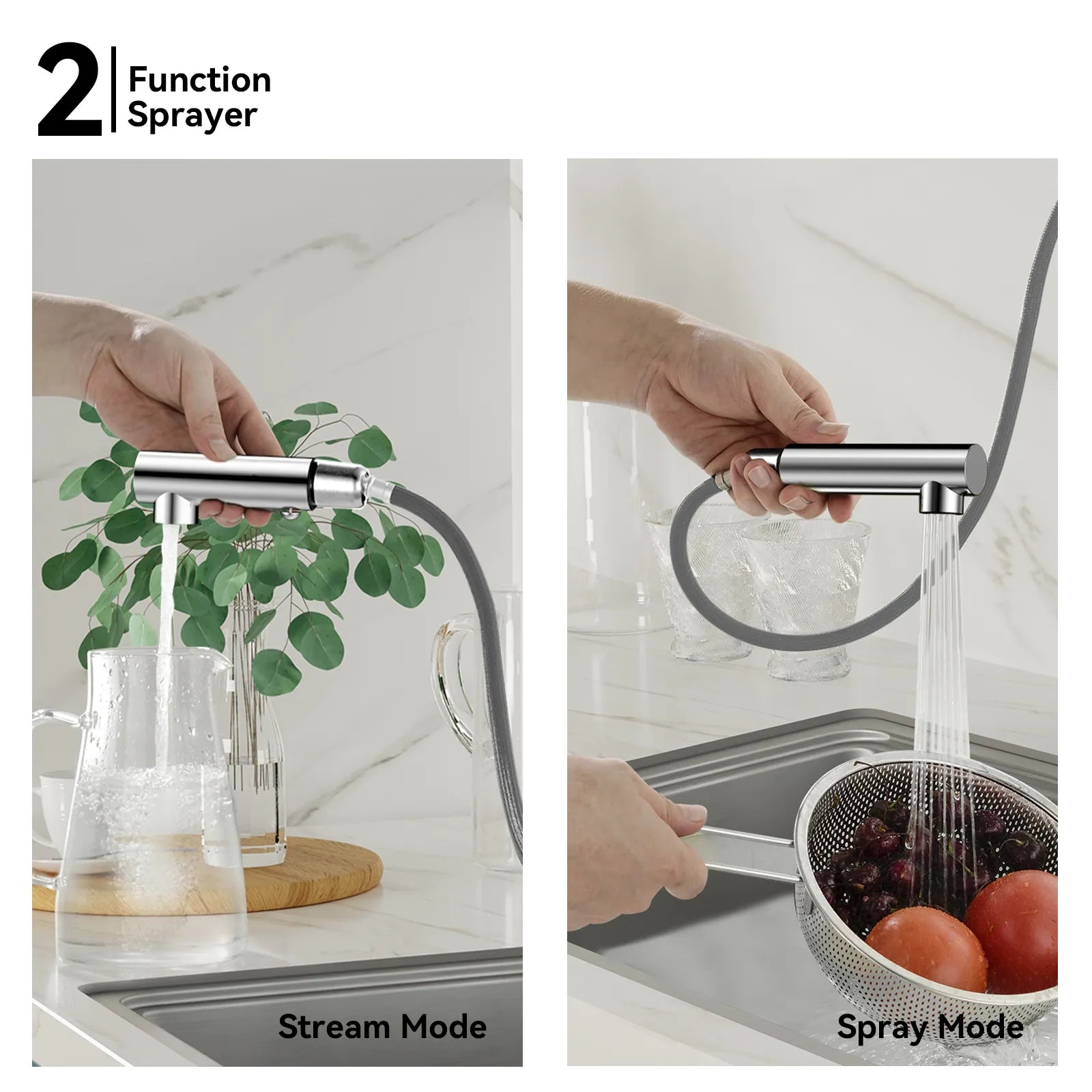 Knurled Pull-Out Kitchen Faucet – Dual-Function Spray – KFB1058A