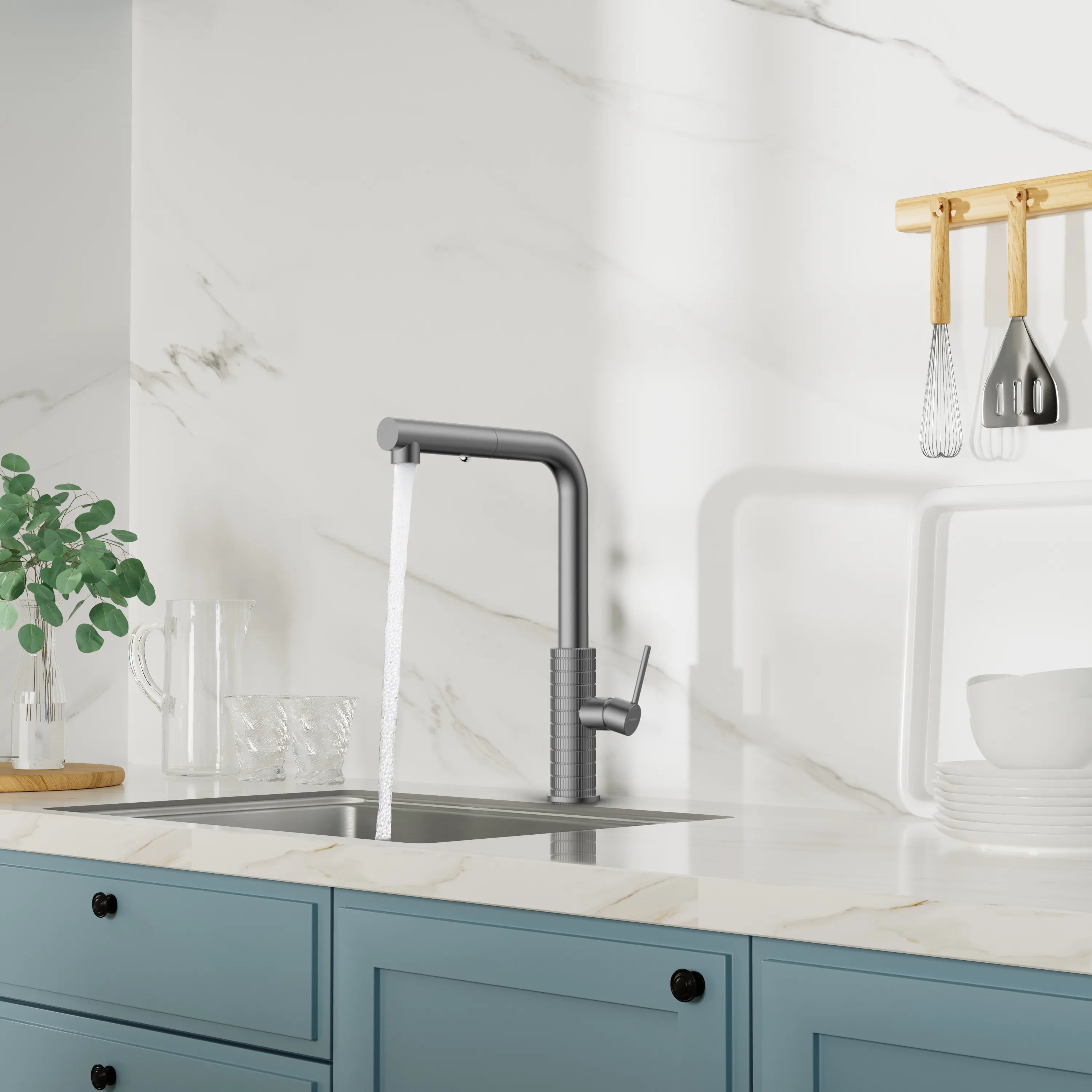 Knurled Pull-Out Kitchen Faucet – Dual-Function Spray – KFB1058A