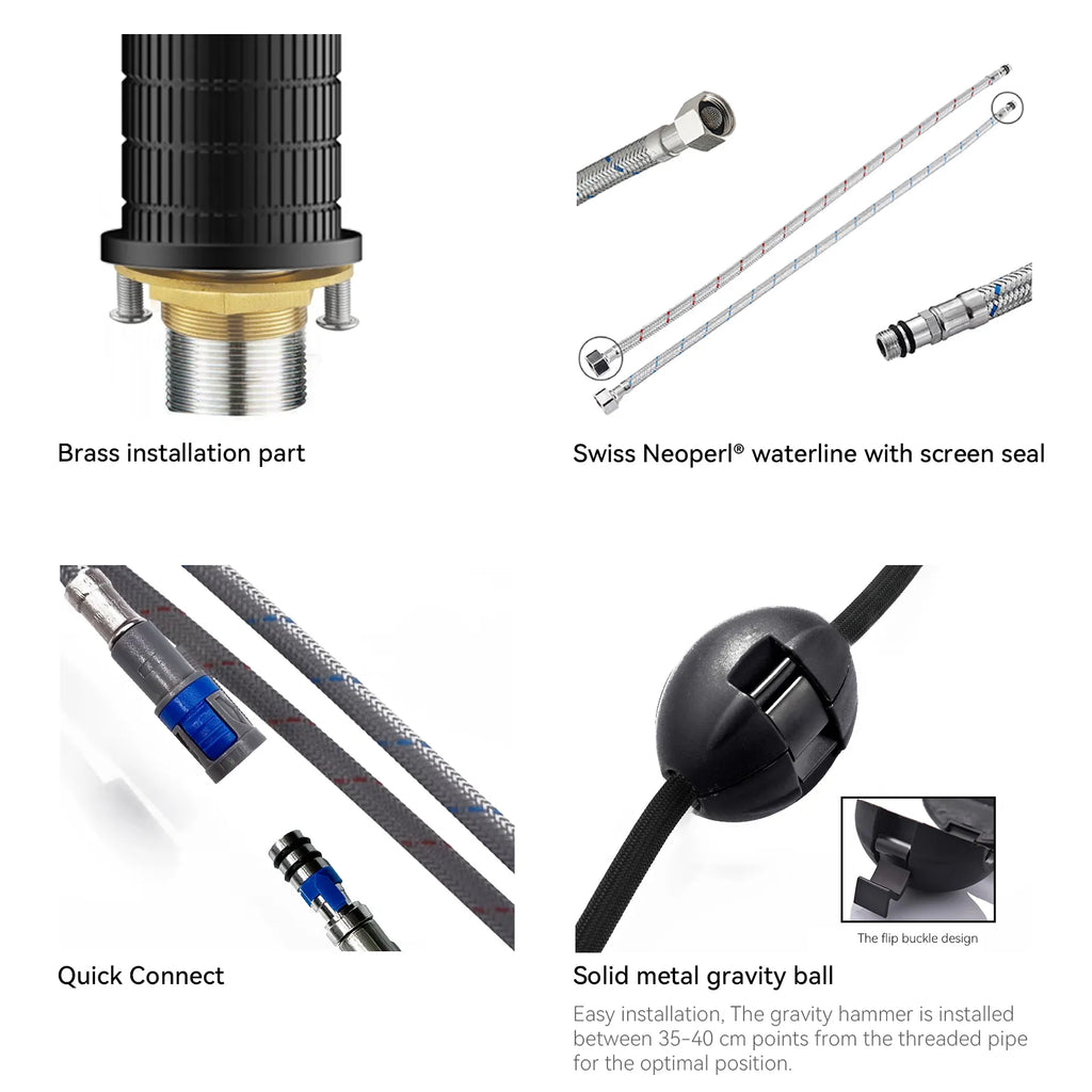 Knurled Pull-Out Kitchen Faucet – Dual-Function Spray – KFB1058A