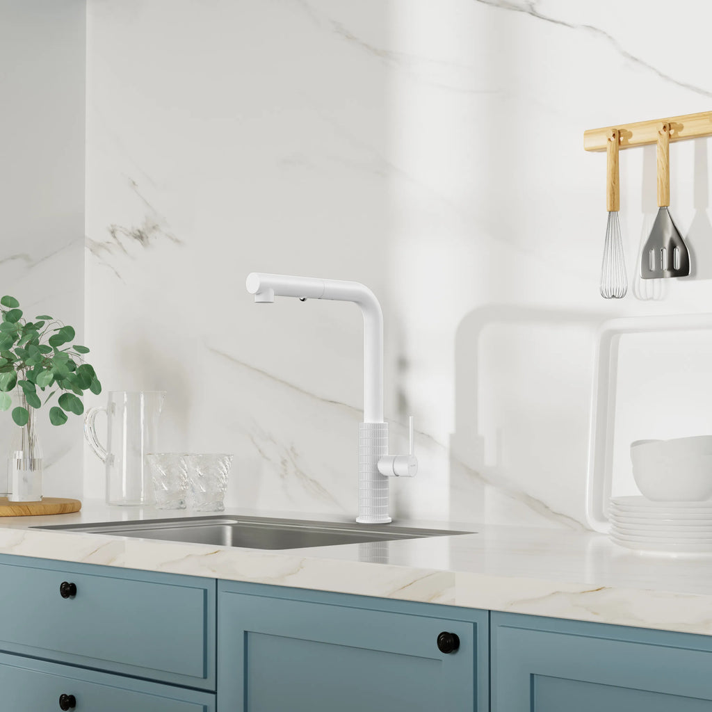 Knurled Pull-Out Kitchen Faucet – Dual-Function Spray – KFB1058A