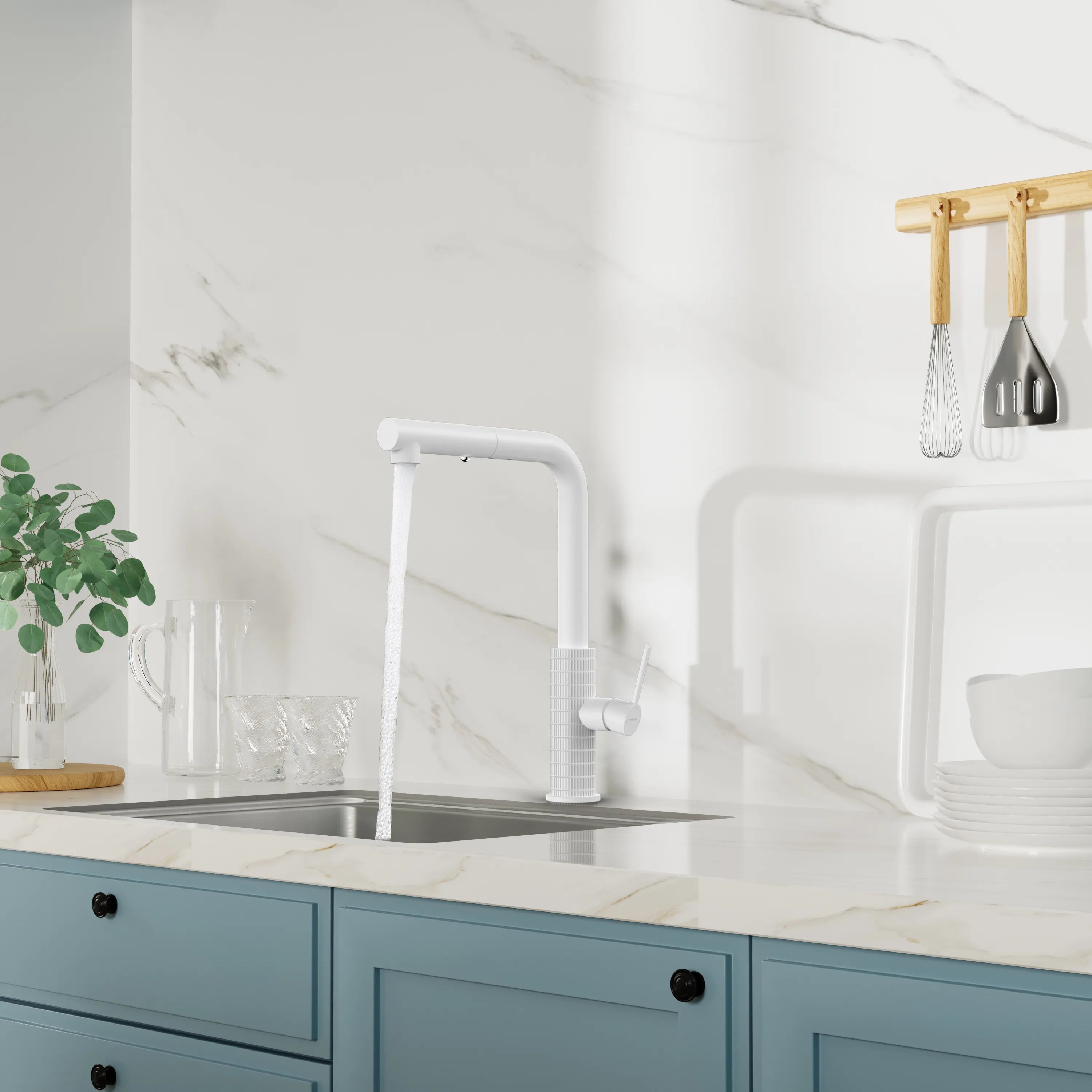 Knurled Pull-Out Kitchen Faucet – Dual-Function Spray – KFB1058A