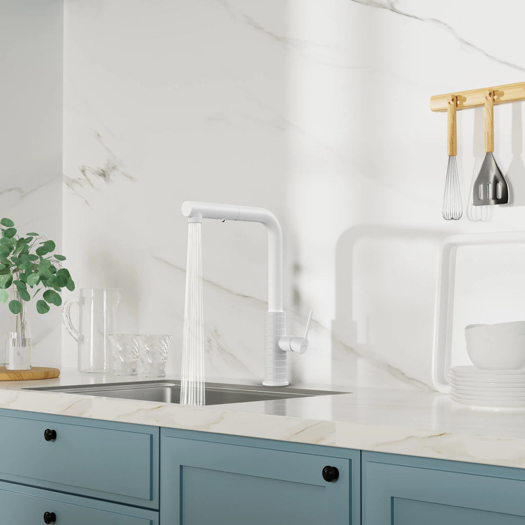 Knurled Pull-Out Kitchen Faucet – Dual-Function Spray – KFB1058A