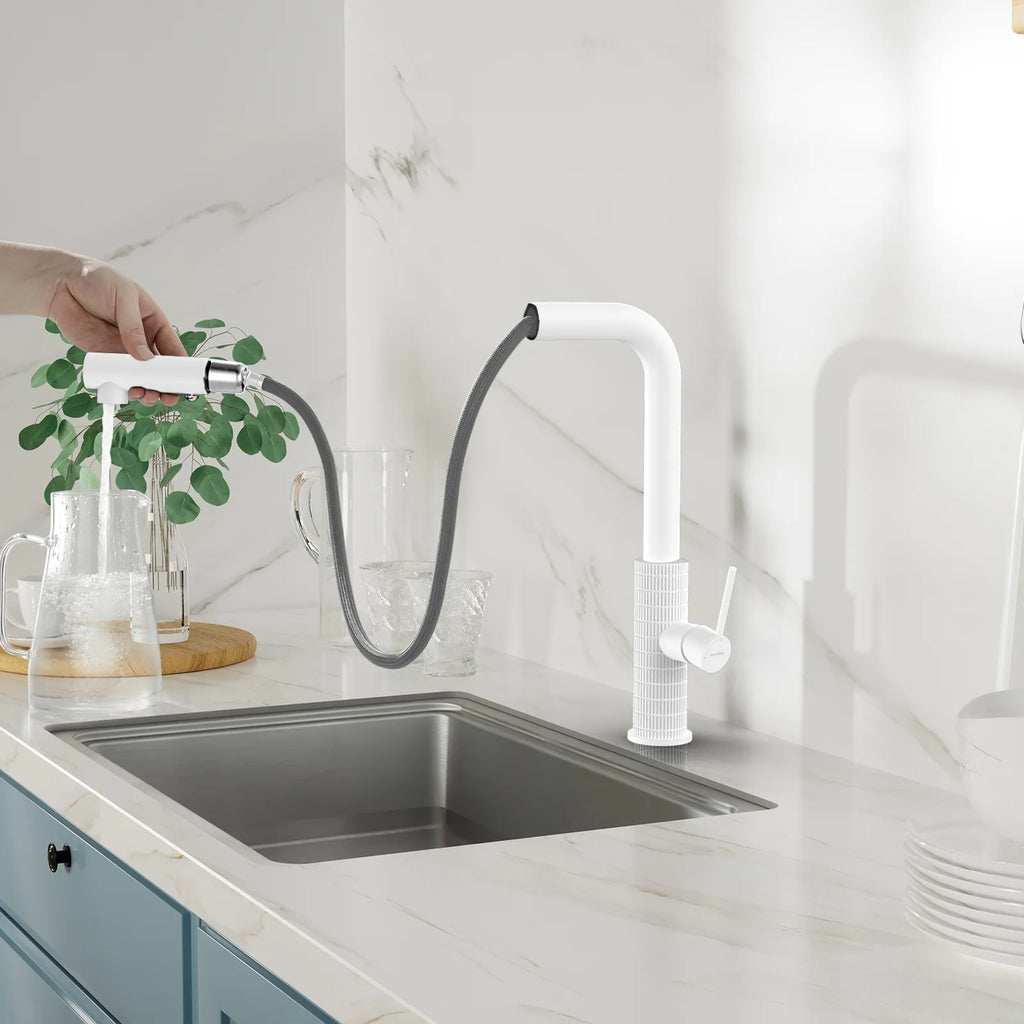 Knurled Pull-Out Kitchen Faucet – Dual-Function Spray – KFB1058A